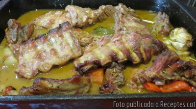 Recepta de cuina de Costella de porc al forn amb verdures