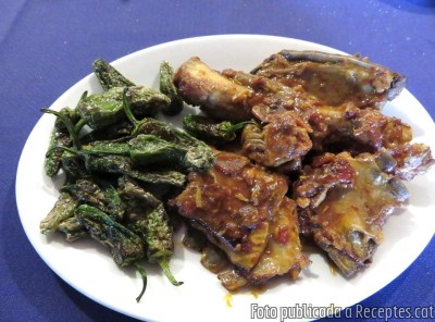 Recepta de cuina de Estofat de xai amb pebrots del Padron