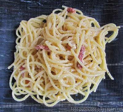 Recepta de cuina de Espaguetis a la carbonara