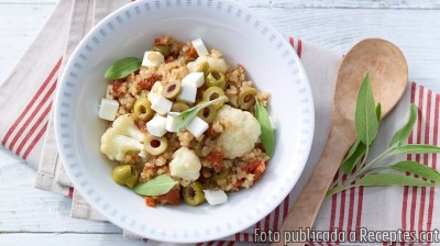 Recepta de cuina de Risotto de coliflor i tomàquet amb sàlvia