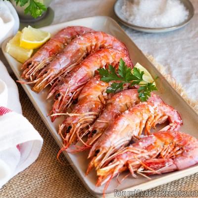 Recepta de cuina de Gambes o gambons amb la fregidora d'aire calent