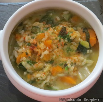 Recepta de cuina de Sopa minestrone amb arròs