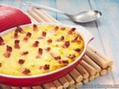 Recepta de cuina de Pastís de Patata gratinat amb Cansalada