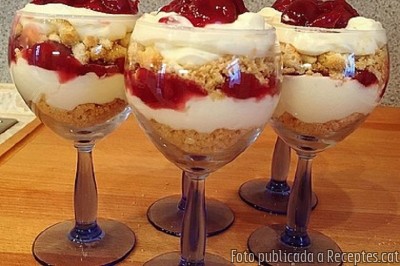 Recepta de cuina de Postres amb cireras i mato