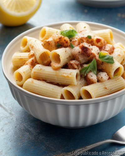 Recepta de cuina de Rigatoni amb bolonyesa de llagostins