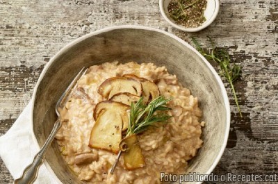 Recepta de cuina de Risotto al vi de Porto amb bolets